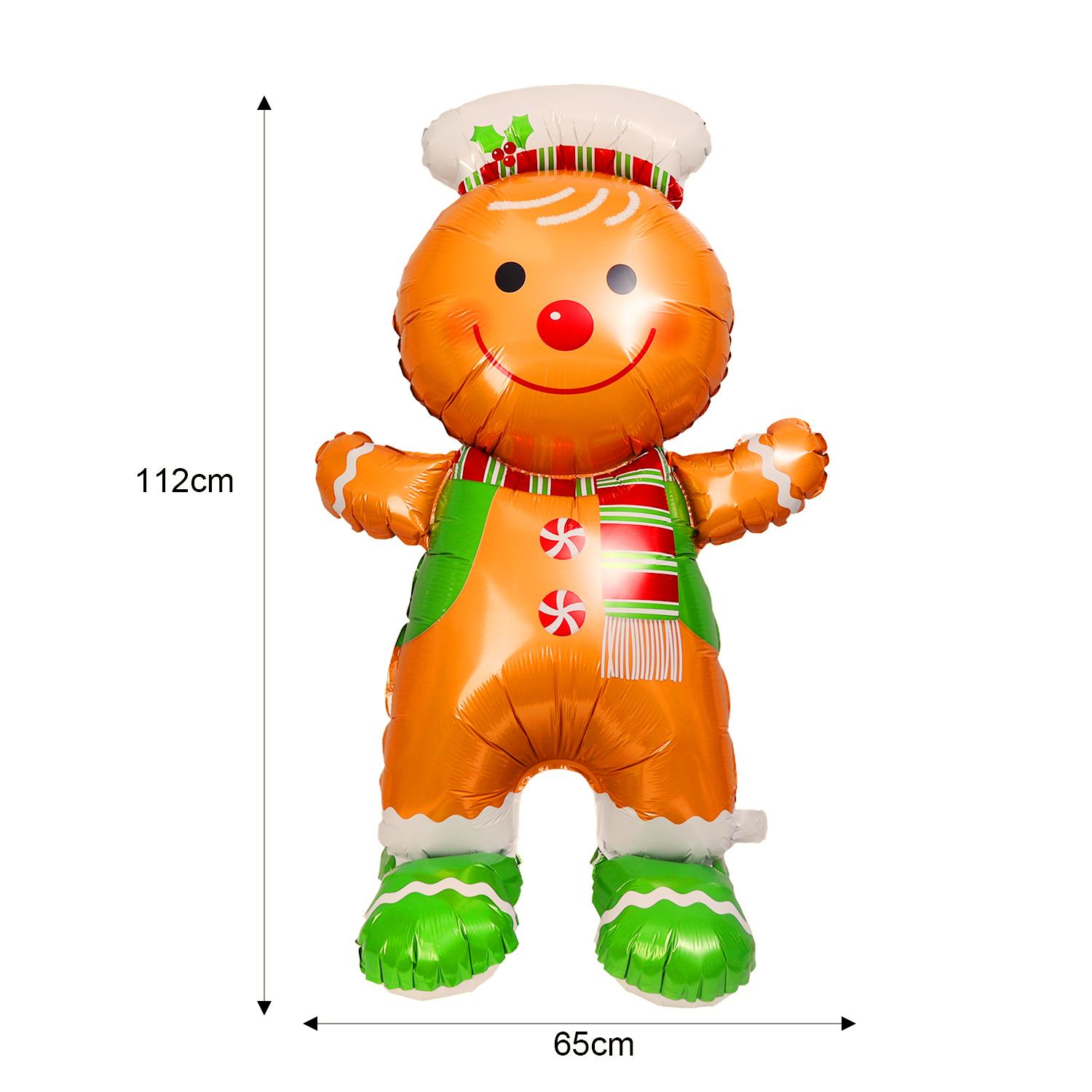 

Большие Рождественские Шары Надувной Стоячий Алюминиевый Фольгированный Шар Пряничный Человек Дед Мороз Снеговик Вечеринка Домашний Декор Принадлежности As Shown