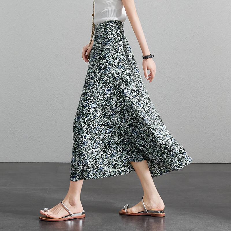 SOFSIL Women s High-Waist Floral A-Line Midi Skirt 27/M