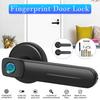 Smart Home Door Lock Black Fingerprint Door Lock Keyless Entry Safely Home Biometric Fingerprint Electric Handle Door Lock