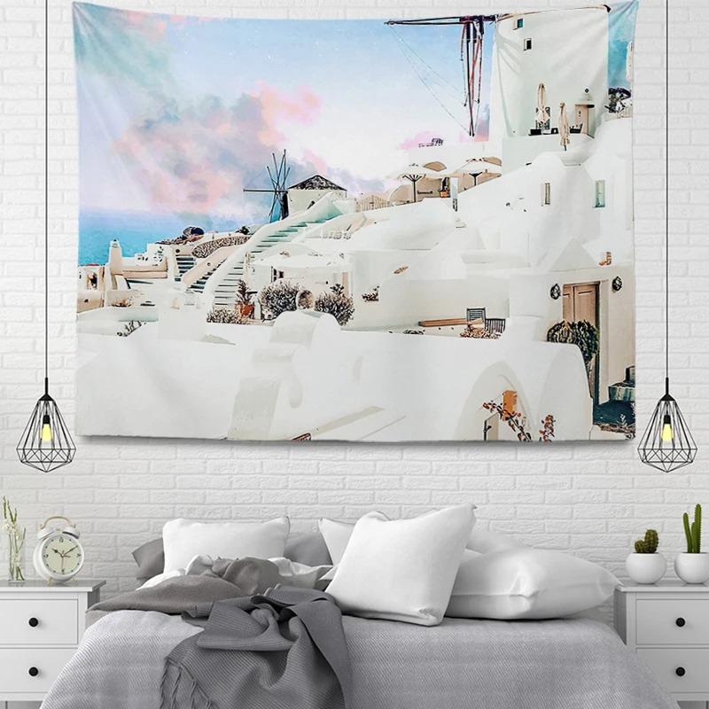 Мультфильм переулок уличного узора гобелен украшение стены дома гобелен офис гостиная — фото 9