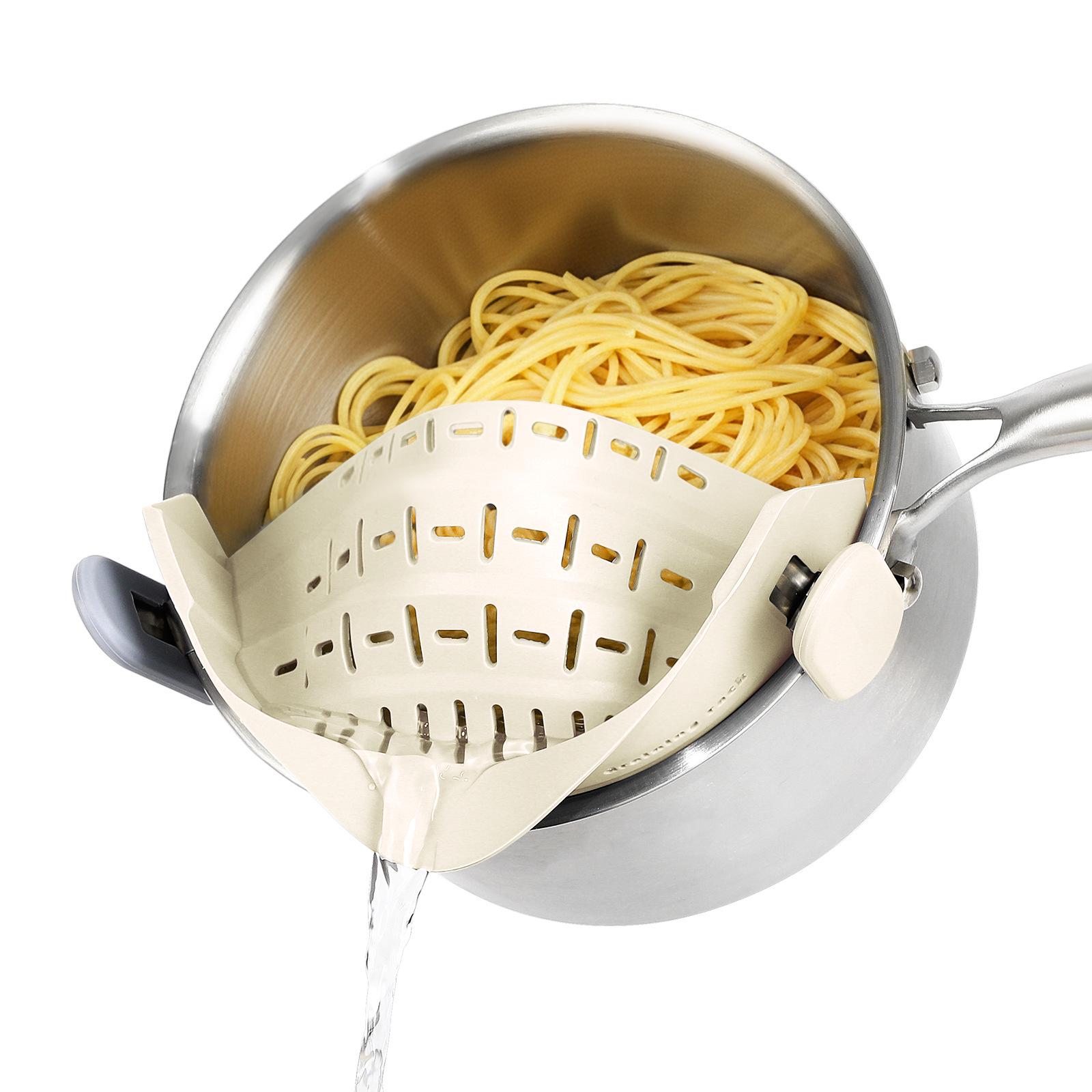 

Silicone Kitchen Colander Clip for Draining Pasta, Vegetables & Fruits белый