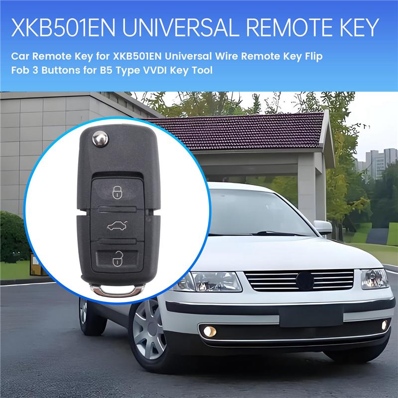 Car Remote Key For Xhorse XKB501EN Universal Wire Remote Key Flip Fob 3 Buttons For VW B5 Type VVDI Key Tool