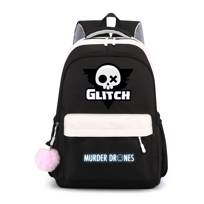 Murder Drones Backpack Teenager Daily Backpack Hot Anime High Capacity Rucksack Student Schoolbag Purple Bookbag Christmas Gift
