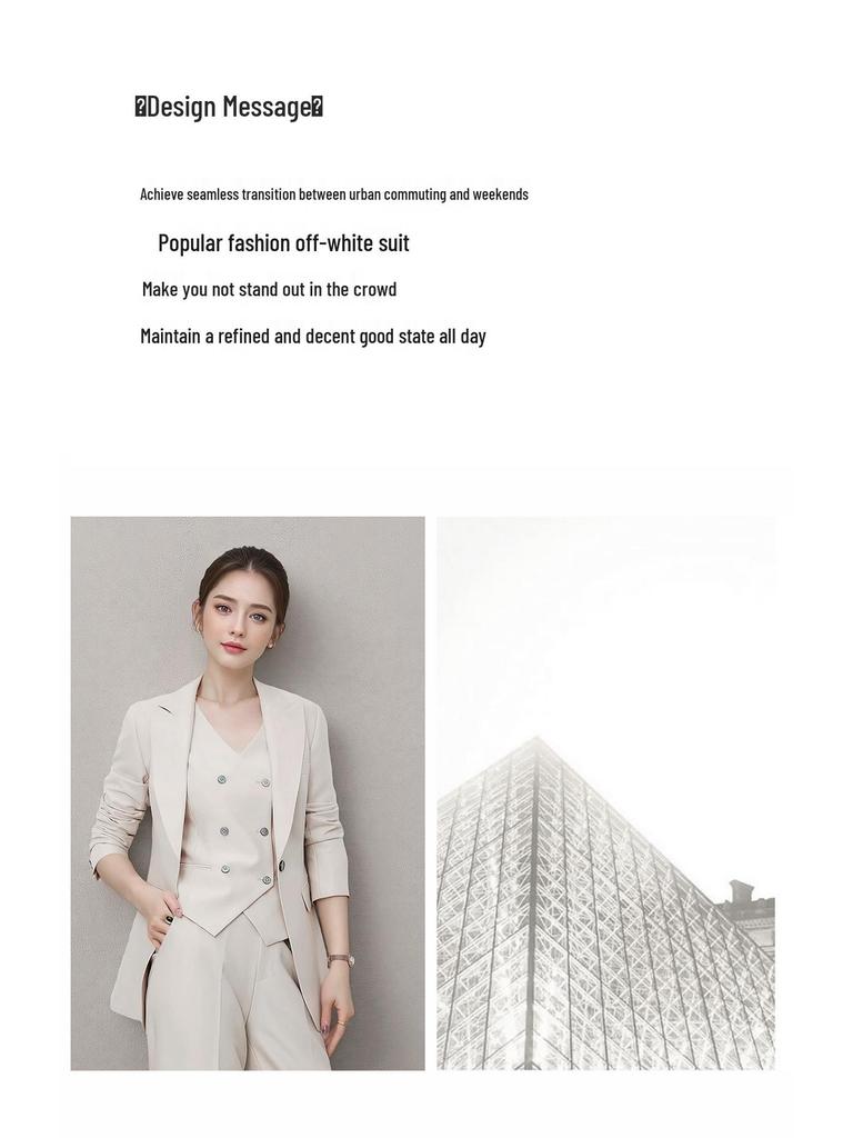 Exclusive Brand Spring-Autumn Slimming Lawyer Suit: Three-Piece Vest & Straight-Leg Pants Set