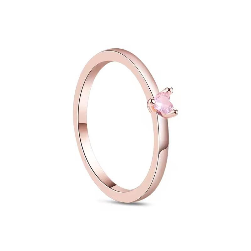 S925 Silver Ring Women Black And Pink Zircon Minimalist Shiny Fashion Jewelry Engagement Wedding Party Gift Trendy