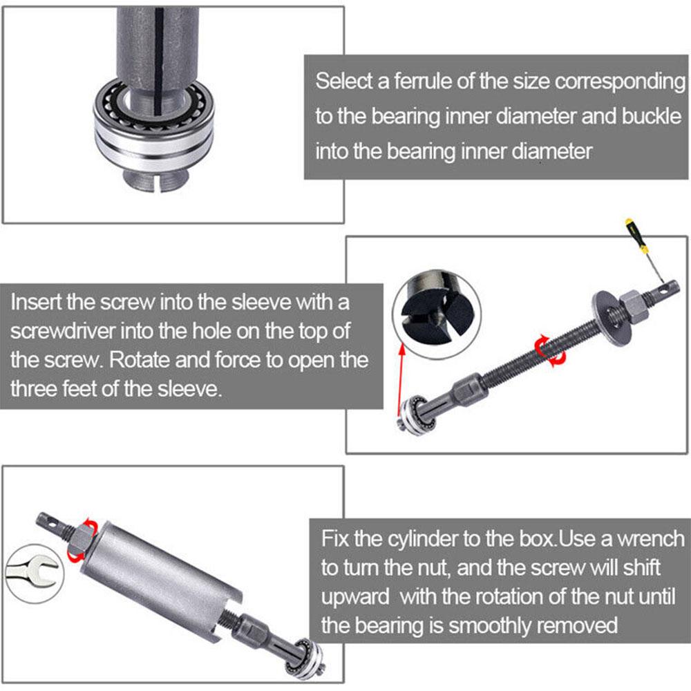 Bike Bearing Disassembly Tool Bearing Puller Remove Set Motorcycle Bearing Pulling Extractor Tool Kit Cycling Repair Accessories