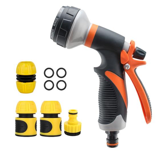 Garden Hose Nozzle, High Pressure Hose Nozzle, Heavy Duty Hand Sprayer, Adjustable Nozzle for Plants Watering Car Washing Sidewalk Cleaning