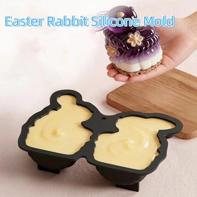 Cartoon Easter Rabbit Silicone Mold Heat Resistant Handmade Resin Casting Molds Non-Stick Flexible Cake Baking Mold