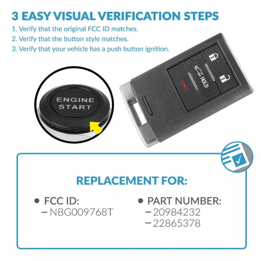4 Buttons 315MHz  Keyless Smart Remote Car Key Fob with PCF7952 Chip NBG009768T