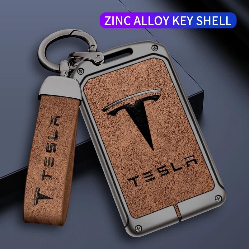 Custodia in Metallo per Chiave Auto Cover Per Tesla Model 3 Model S Model X Model Y Roadster Cybertruck Portachiavi Cardless Portaprotettore Accessori