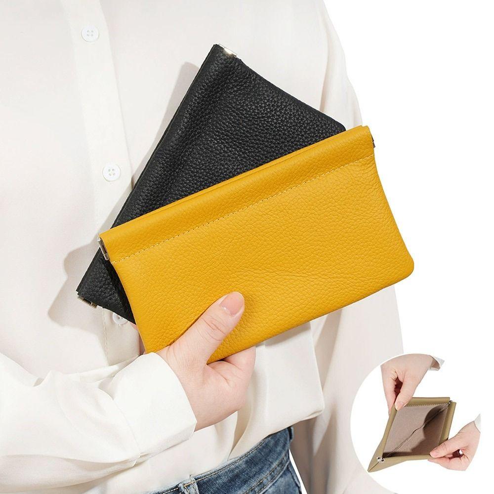 Portable PU Leather Wallet Automatic Closed Large Capacity Makeup Bag Ultra-thin Cosmetic Bag For Women Lady Girl Gift
