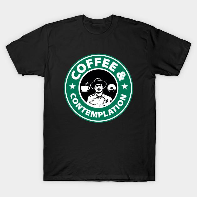 

Men Black Print T-shirt Coffee & Contemplation No-Cut Transfer Paper Print Cotton Tshirt L чорний