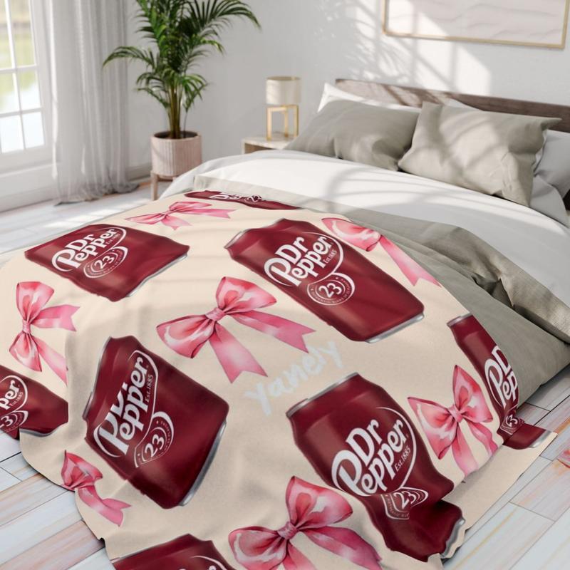 Pepper With Coquette Bow Flat Velvet Blanketmultipurpose Soft Office Bedding Blanket Plushthin Quilt Custom Blankets