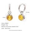 Exquisite 18K Gold-Plated French Earrings with Colorful Round Diamonds