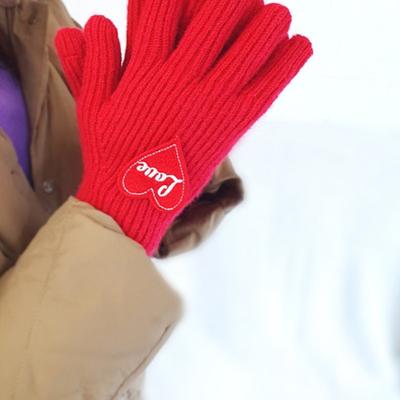 RACOHA Hübscher Patch Strickhandschuhe (Gestrickte Smartphone-Handschuhe)