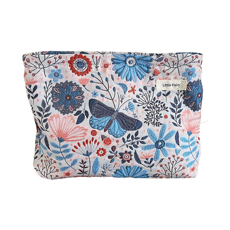 Butterfly Print Large Cosmetic Bag | 2025 New Fabric | Skincare & Makeup Storage Solution