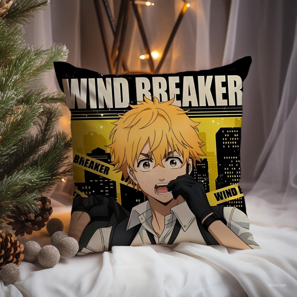 Чехол на подушку с принтом аниме W-Wind Breaker, Премиум-комфорт, Двусторонний чехол для подушки - Дизайн  Два в одном  для любой комнаты и салона автомобиля 12x12Inch