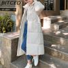 BITCED Women's Long Winter Coat - Knee-Length, Loose-Fit Down Jacket, Thickened Cotton-Padded Coat