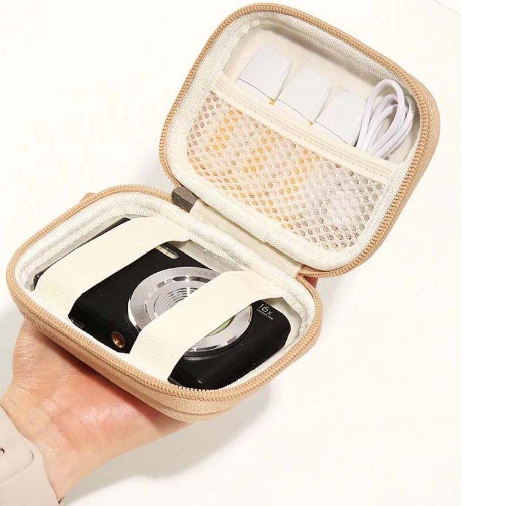 PU Leather Digital Camera Case Hard Shell Camera Carrying Bag Cameras Storage Holder  SD Card