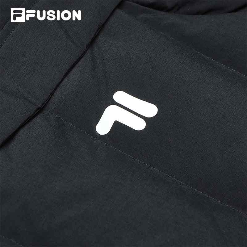 Fila Fusion Solid Color Zip Stand Collar Sleeveless Down Vest Women Vest Black T11W346901F-BK