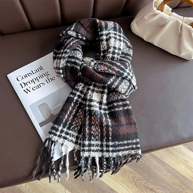 Winter Cashmere British Classic Plaid Scarf Men Women Warm Thicken Shawl Neckerchief Scarves Bufanda Tassel Poncho Echarpe Stole