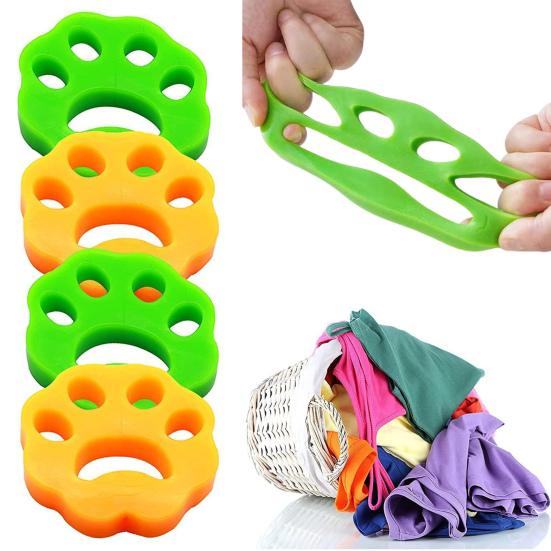 4Pcs Waschmaschine Tierhaarentferner Pfotenform Haar Kleben Werkzeug Tierhaarentfernung Assistent Skala Reduzierer