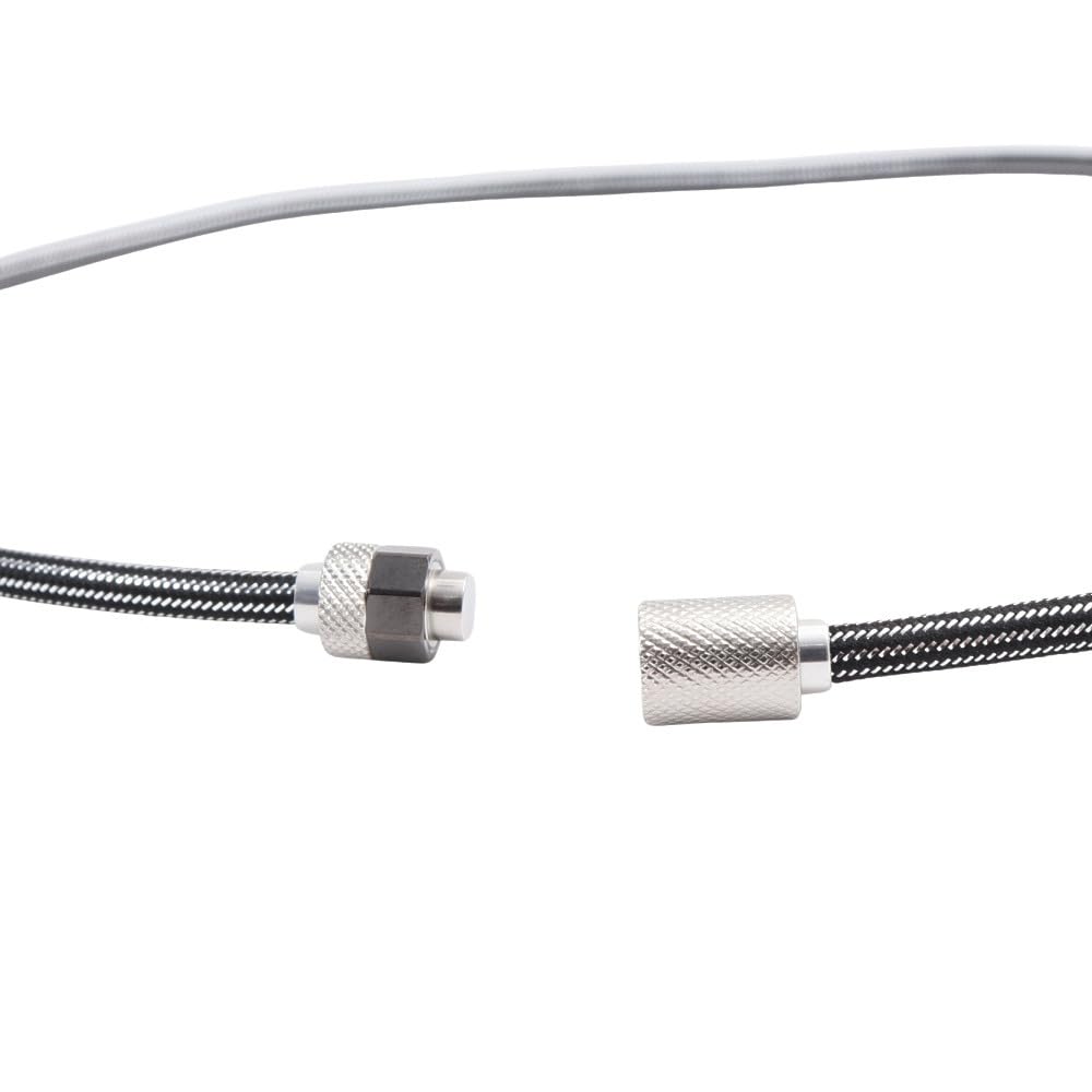 phiten Necklace RAKUWA Magnetic Neck Knurling Silver/Black 50cm [Stiff Shoulders]