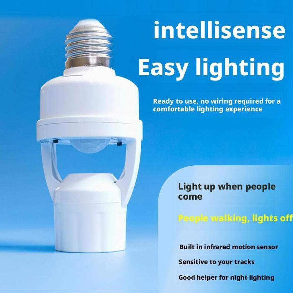 E27 Plug Socket Switch Base Infrared Motion Sensor Smart Light Bulb Socket Led Bulb Light Lamp Holder Adapter
