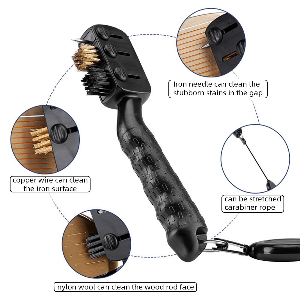 Einziebares Mehrzweck-Golfschläger-Reinigungswerkzeug Golfschlägerbürste Golfschläger-Reinigungskit Mit Golf-Rillen-Schärfwerkzeug