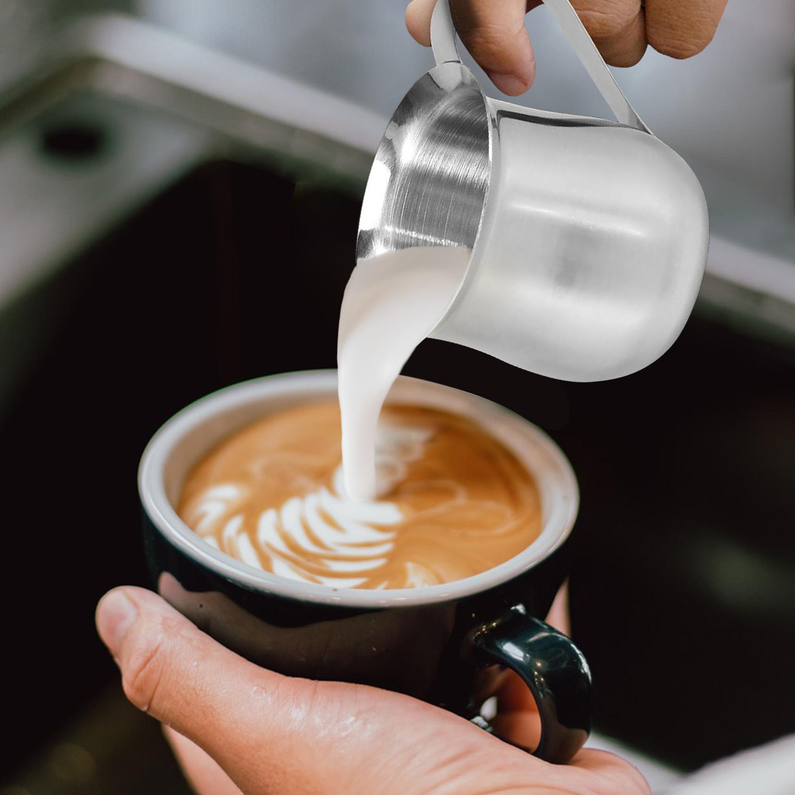 Stainless Steel Small Bell-Shaped Milk Frothing Pitcher Small Creamer Pitcher Multifunctional Household Creamer Holder for Milk CN