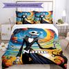 3pcs Custom Name The Nightmare Before Christmas Bedding Set Duvet Cover Closure Includes 1 Duvet Cover & 2 Pillowcases, Soft and Comfortable for All S