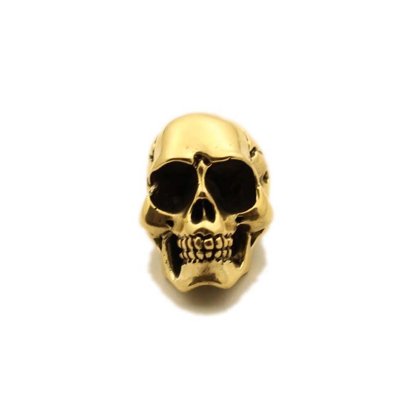 Solid Heavy Brass Skull Head Ornament Table Figurines Decorations Copper Punk Hip Hop Home Decors Accessories Bronze Miniatures