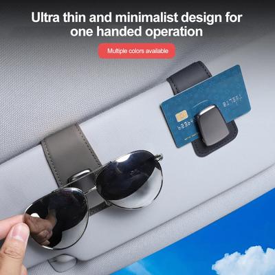 Multifunction Car Sun Visor Glasses Automobile Sunglasses Holder Clip Leather Eyeglasses Clip Card Case Auto Interior Accessorie