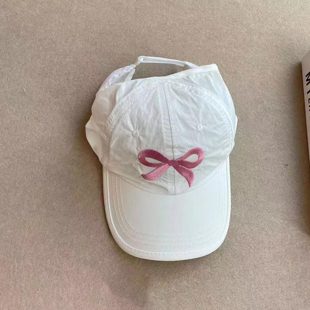 Schleifen Kinder Baseballkappen Hohl Leere Oberseite Hoher Pferdeschwanz Kappen Verstellbar Kinder Sommer Sonnenhüte Jungen Mädchen Hip Hop Baseballmütze