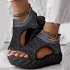 Fashion Casual Sandals for Women Women's Thick Soled Hollow Mesh Breathable Shoes Summer Heightening Wedge Strap Sandals