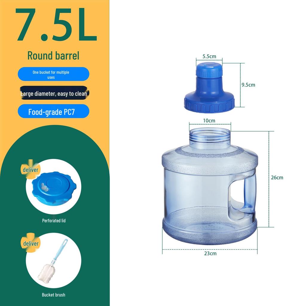 Wide Mouth Detachable Washable Mineral Water Dispenser Bottle - Hand-held Plastic Drinking Storage Barrel