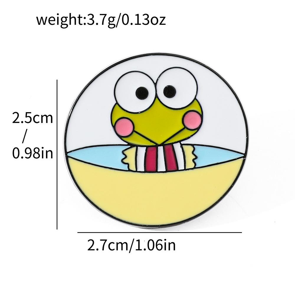 

Cute creative personality Sanrio metal badge round big-eyed frog jade cinnamon dog pudding dog alloy brooch pin