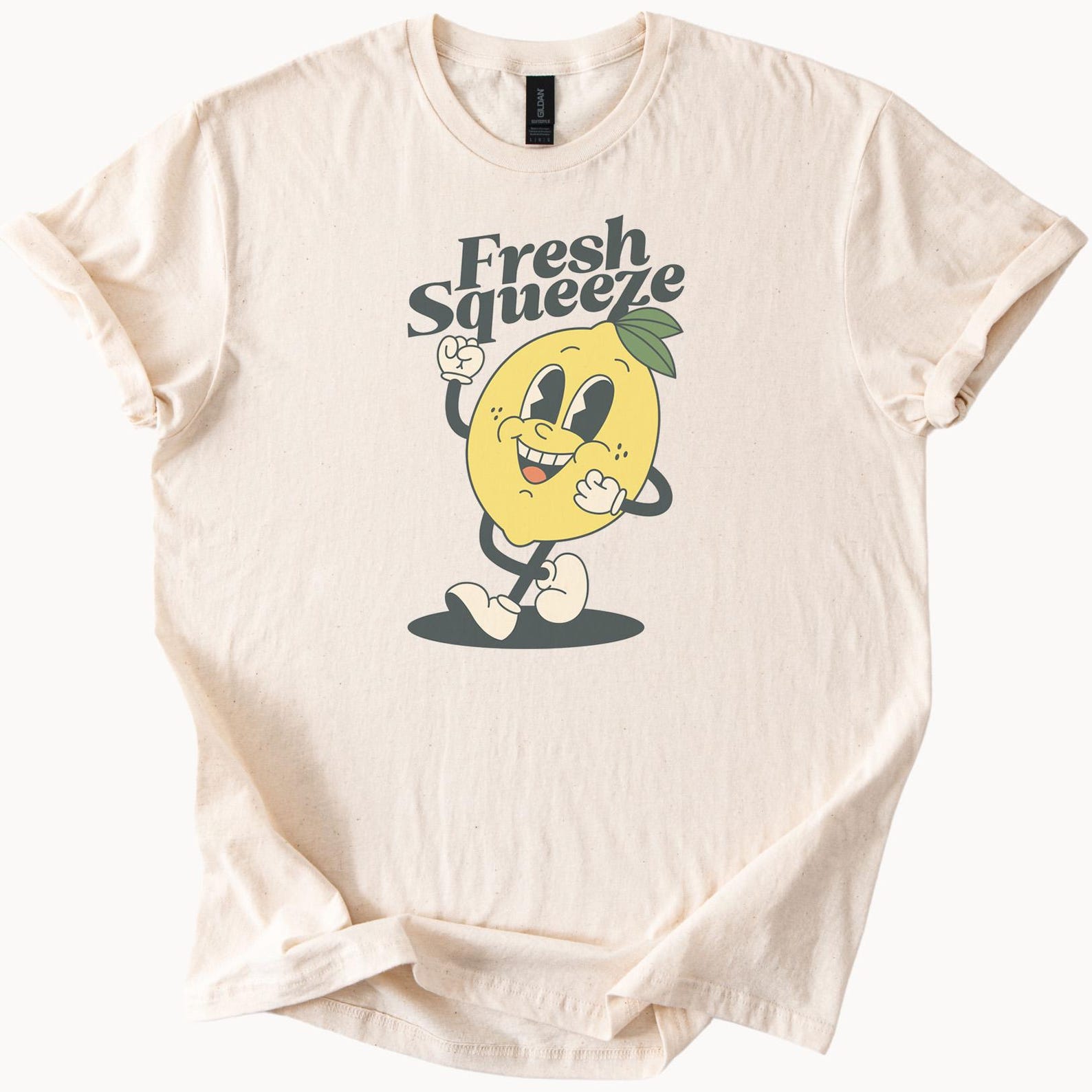Fresh Squeeze Lemon T Shirt Cute Fruit Graphic Tee Trendy Summer Shirt 110