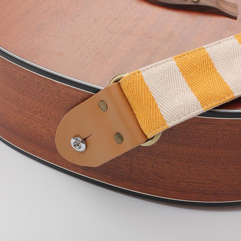 Langting Plaid Wooden Guitar Strap for Acoustic, Electric, and Bass Guitars