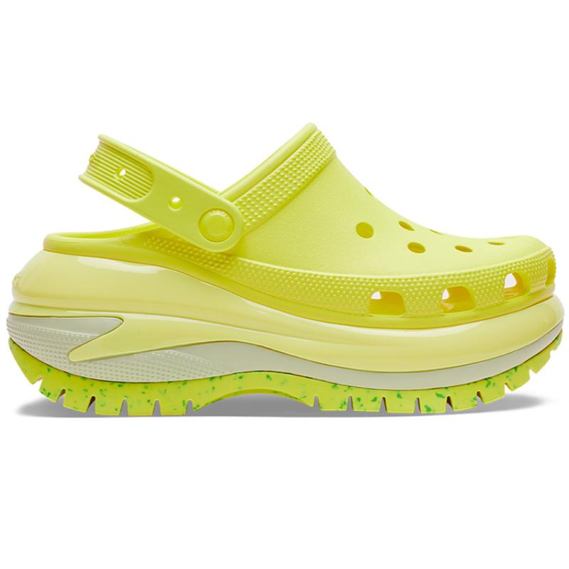 Crocs Classic Halo Thick Sole Crush Clogs 6.1cm Women's Sour Yellow