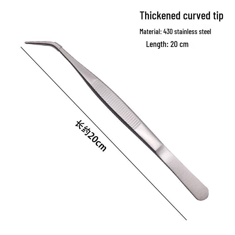 304 Stainless Steel Round Tip Tweezers with Teeth, Non-Slip, Ideal for Aquatic Plant Care and Gardening.