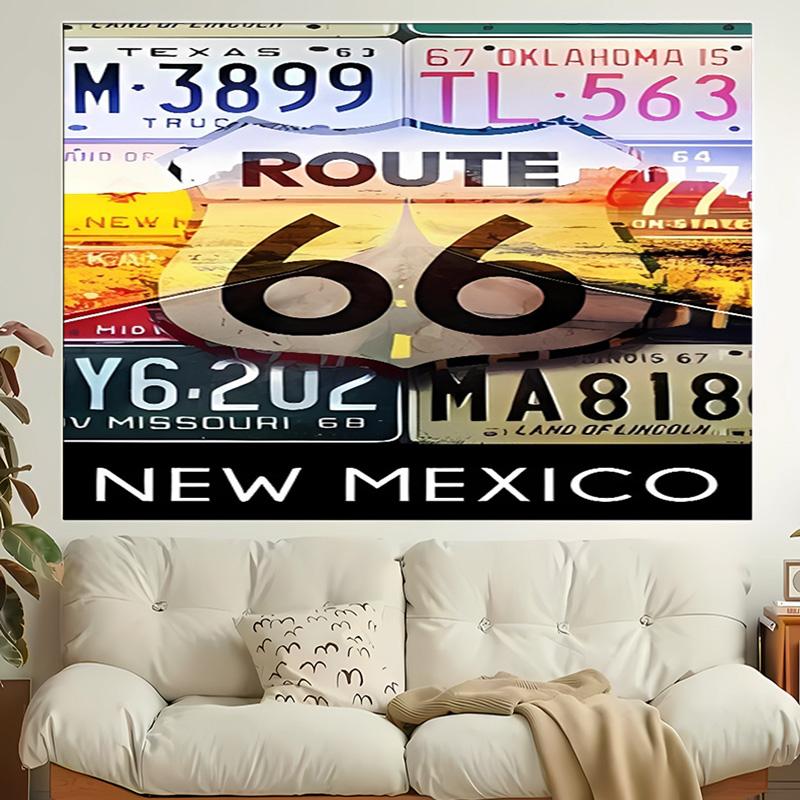 1pc U.S. Route 66 Tapestry, Living Room, Bedroom, Office, Party Decor, Ideal Festive Gift