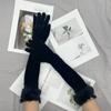 Cosplay Christmas Gloves Plush Etiquette Mittens 55cm Velvet Long Gloves  Autumn