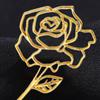 Broche de Aleación para Mujer Forma de Flor de Rosa Hueca Pin de Solapa Trajes Abrigos Bolsos Bufandas Insignia Accesorio Versátil