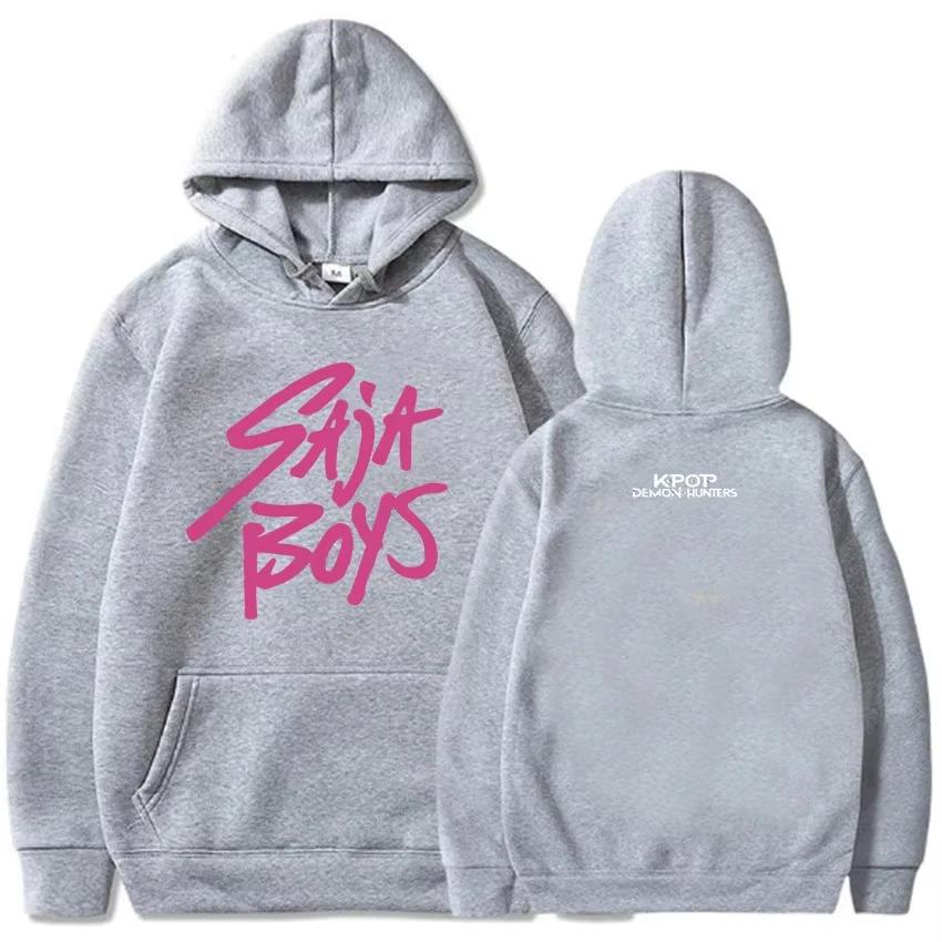 2025 KPop Demon Hunters Saja Boys Hoodie Long Sleeve Movie Printing Sweatshirt Hooded Fleece Casual Female Pullovers Streetwear