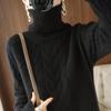 Women's Thick Winter Red Wool Cable Knit High Neck Sweater 