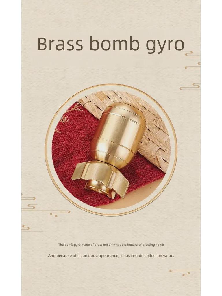 Messing Dekompression rotierenden Gyroskop Torpedo Bomb Griff – Tragbare Desktop Spinner