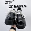 British style retro platform small leather shoes men's 2025 new small versatile high-heeled lace-up single shoes 10984-A