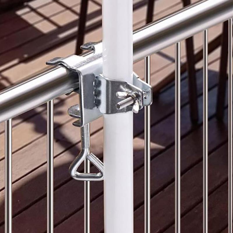 1Pc Courtyard Umbrella Stand Clamp Heavy Duty Metal Umbrella Holder Ajustable Outdoor Umbrella Base And Mount Chair Clamp