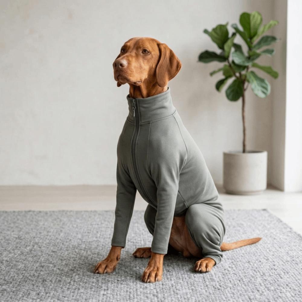Elastischer Hunde-Genesungsanzug Atmungsaktiver Reißverschluss Hunde-Outfit Langlebig Vollständige Abdeckung Hundekleidung Körper Warm